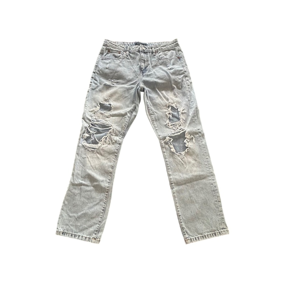 Aeropostale Women Boyfriend Jeans 8 Ripped Distressed Denim Casual Lightweight